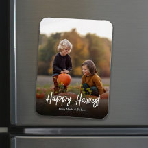 Herbst Foto Einfache Kalligrafie Happy Harvest