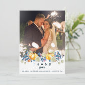 Herbst-Foto-Hochzeit Dankeskarte (Stehend Vorderseite)