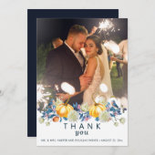 Herbst-Foto-Hochzeit Dankeskarte (Vorne/Hinten)