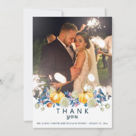 Herbst-Foto-Hochzeit Dankeskarte