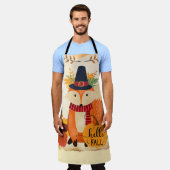 Herbst Fox Erntedank Sonnenblumen Pumpkins Schürze (Getragen)