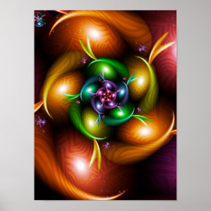 Herbst-Fraktal-Spinne Poster