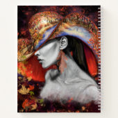 Herbst-Frauen-Notebook Notizblock (Rückseite)