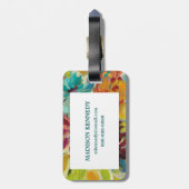 Herbst-Freude-Blumen Gepäckanhänger (Rückseite vertikal)