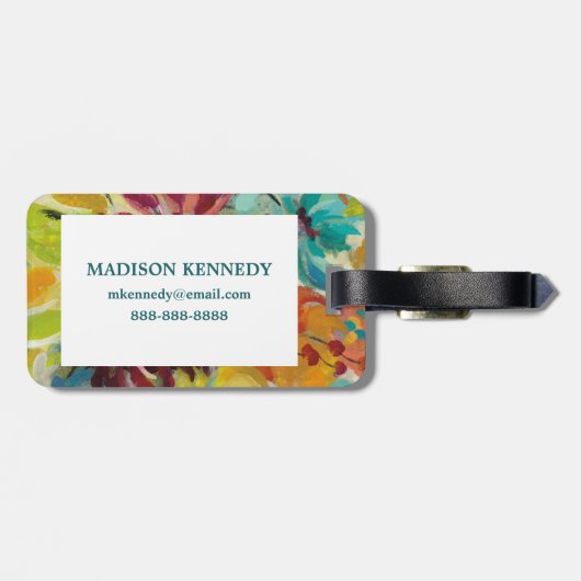 Herbst-Freude-Blumen Gepäckanhänger (Rückseite horizontal)