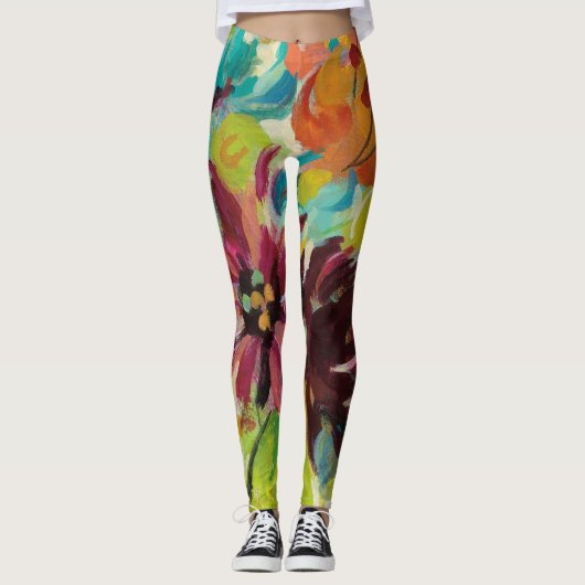 Herbst-Freude-Blumen Leggings (Vorderseite)