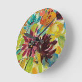 Herbst-Freude-Blumen Runde Wanduhr (Winkel)