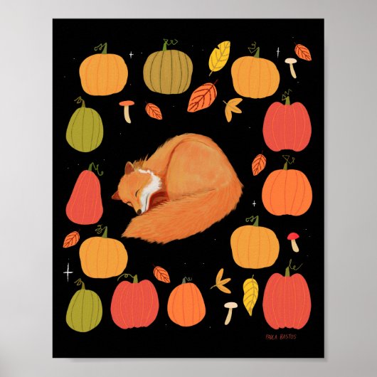 Herbst-Fuchs-Druck, Wertposter-Papier (matt) Poster (Vorne)