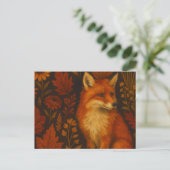 Herbst-Fuchs-Kunstposter - Herbstwald Postkarte (Stehend Vorderseite)