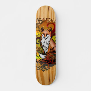 Herbst-Fuchs Licht Holz Natur Illustration Skateboard