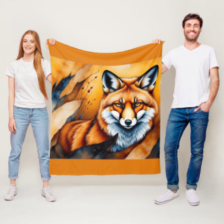 Herbst-Fuchs-Malerei Fleecedecke