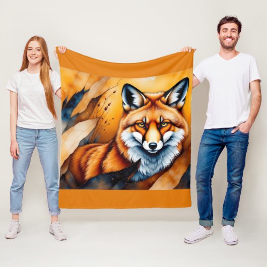 Herbst-Fuchs-Malerei Fleecedecke (Beispiel)