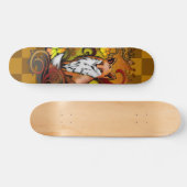 Herbst-Fuchs-Schachbrett-Naturkunst Skateboard (Horizontal)