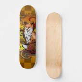 Herbst-Fuchs-Schachbrett-Naturkunst Skateboard (Vorderseite)