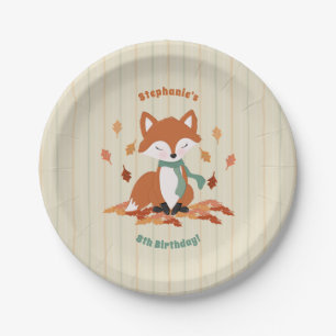 Herbst Fuchs Wald Geburtstag Pappteller