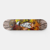 Herbst-Fuchs-Wald-Naturkunst Skateboard (Horizontal)