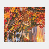 Herbst-Fuchs-Waldland Fleecedecke (Vorderseite (Horizontal))