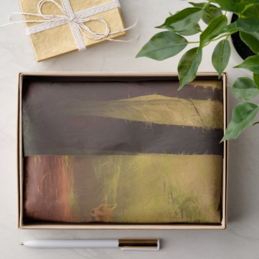 Herbst-Fuchs-Zettel Seidenpapier (Geschenk)