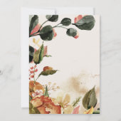 Herbst fühlen Blumenkranz rettete das DatumEinladu Einladung (Rückseite)