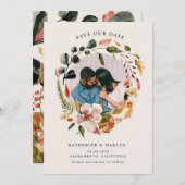 Herbst fühlen Blumenkranz rettete das DatumEinladu Einladung (Vorne/Hinten)