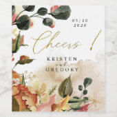 Herbst fühlen sich elegant floralen Beifall Hochze Weinetikett (Einzelnes Label)