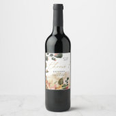 Herbst fühlen sich elegant floralen Beifall Hochze Weinetikett (Vorderseite)