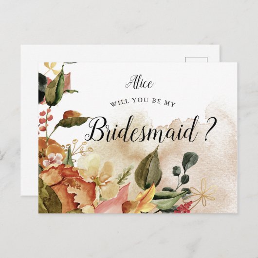 Herbst fühlen, wie eine Brautjungfrau sich einlädt Postkarte (Vorne/Hinten)