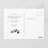 Herbst fühlen, wie eine Brautjungfrau sich einlädt Postkarte (Rückseite)