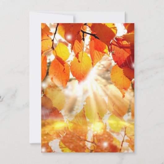 Herbst führt Hochzeit im Herbst Einladungen (Rückseite)