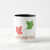Herbst Funny Maple Leaf Joke Cartoon Design Tasse (Zentrum)
