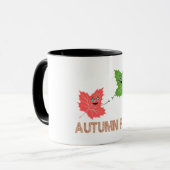 Herbst Funny Maple Leaf Joke Cartoon Design Tasse (Vorderseite Links)