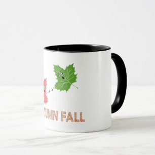 Herbst Funny Maple Leaf Joke Cartoon Design Tasse