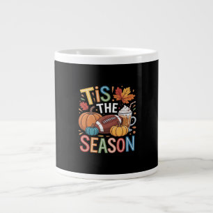 Herbst-Fußball-Herbst-Pumpkaffee Lover Jumbo-Tasse