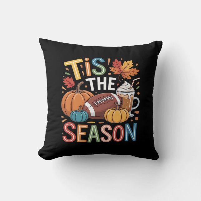 Herbst-Fußball-Herbst-Pumpkaffee Lover Kissen (Vorderseite)