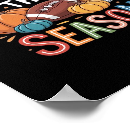 Herbst-Fußball-Herbst-Pumpkaffee Lover Poster (Ecke)