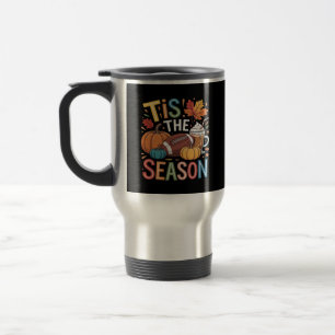 Herbst-Fußball-Herbst-Pumpkaffee Lover Reisebecher