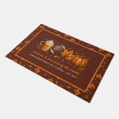 Herbst-Fußball-Kürbis-Herbst-Personalisiert Fußmatte (Schrägansicht)