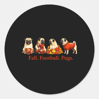 Herbst-Fußball-Möpse Herbstsaison Hunde-Liebhaber- Runder Aufkleber
