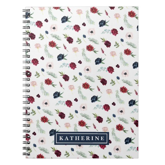 Herbst-Garten Muster Personalisierte Spirale Noteb Notizblock (Vorderseite)