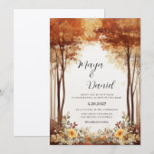 Herbst-Garten-Wald-Hochzeit Einladung (Vorne/Hinten)