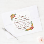 Herbst Gastgeschenk Hochzeit personalisiert danke Quadratischer Aufkleber (Umschlag)