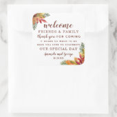 Herbst Gastgeschenk Hochzeit personalisiert danke Quadratischer Aufkleber (Tasche)