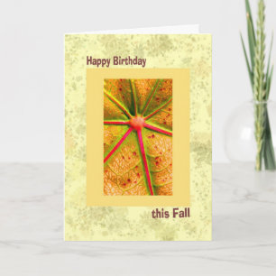 Herbst Geburtstag, Gelb und Gold Karte