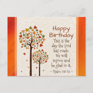 Herbst Geburtstag Inspirierender Bibelpsalm 118:24 Postkarte