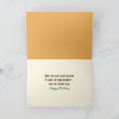 Herbst Geburtstag Raccoon auf Baumstumpf Karte (Innenseite)