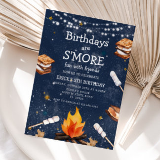 Herbst Geburtstag sind S'mos Fun Campfire Einladung