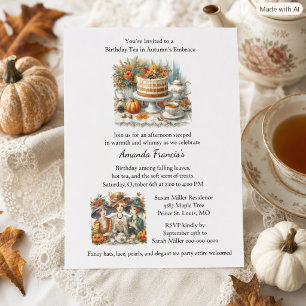 Herbst-Geburtstags-Teeparty-Einladung Flyer