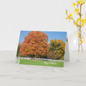 Herbst-Geburtstagseiche Karte (Gelbe Blume)