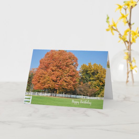 Herbst-Geburtstagseiche Karte (Gelbe Blume)