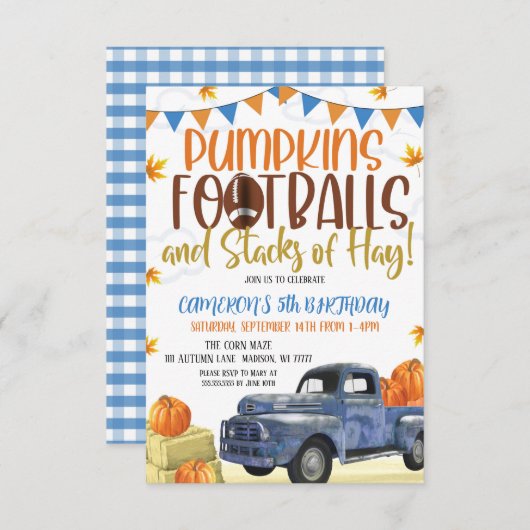 Herbst-Geburtstagseinladung Einladung (Vorne/Hinten)